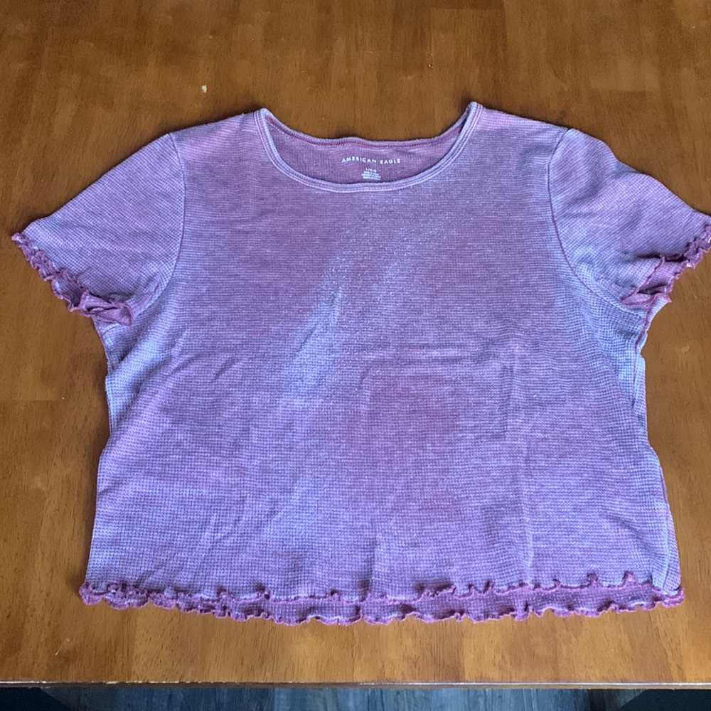Rustic Purple American Eagle Cropped Top